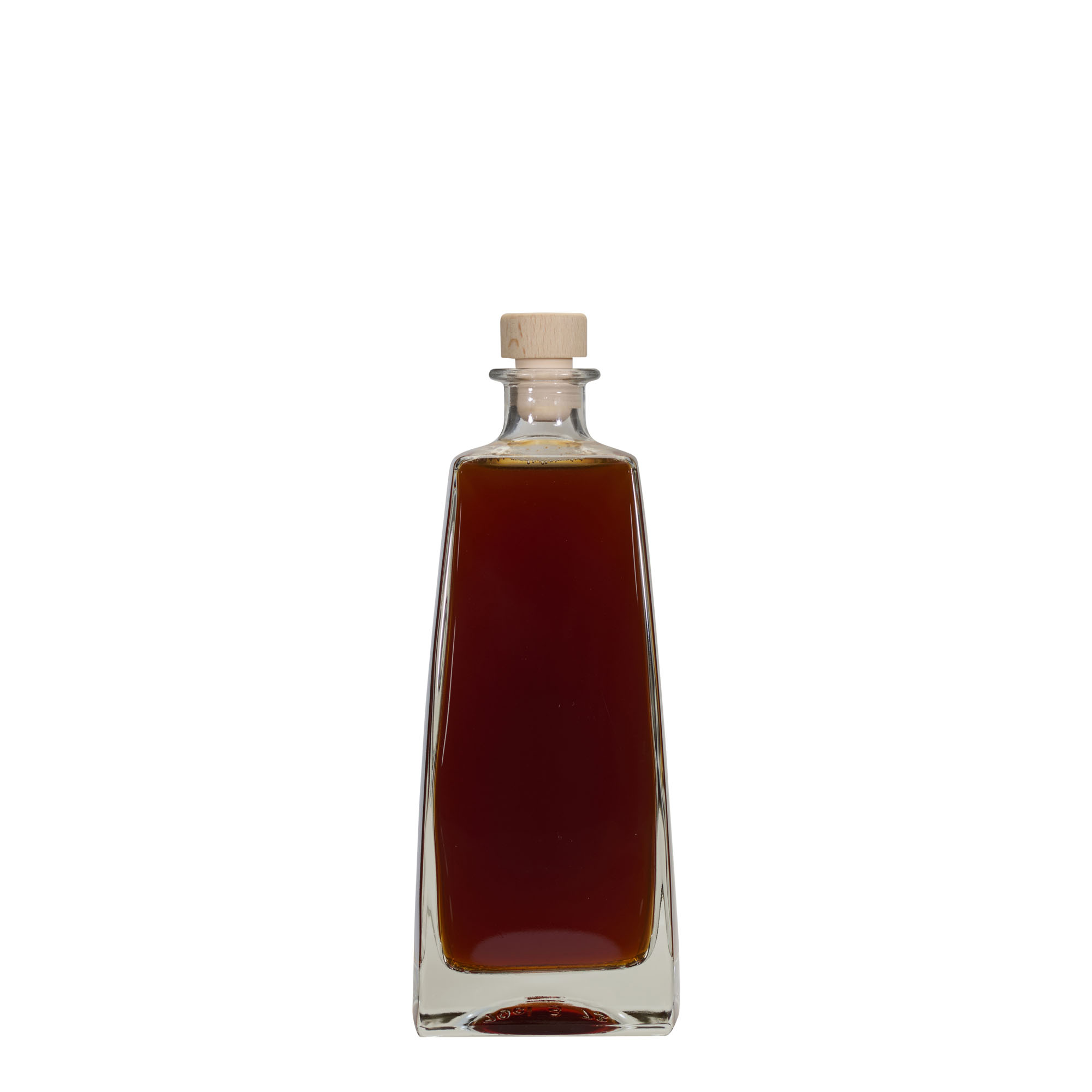 Bottiglia di vetro da 700 ml 'Timmy', rettangolare, bocca: sughero Bottiglia di vetro da 700 ml 'Timmy', rettangolare, bocca: sughero