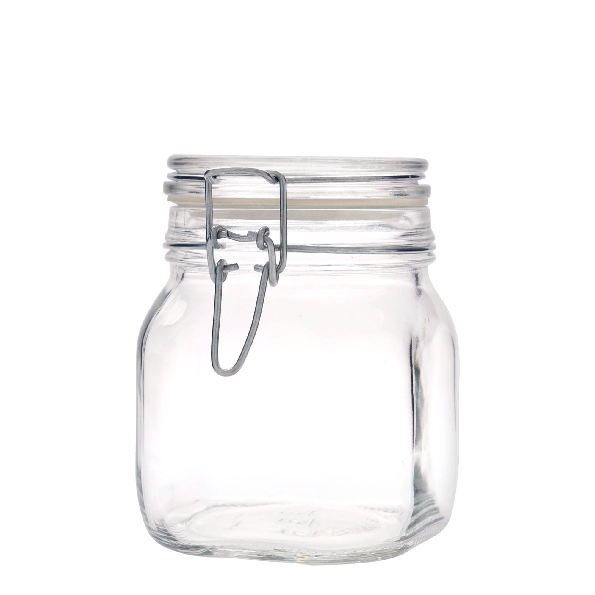 Vaso con chiusura a leva da 750 ml 'Fido', quadrato, bocca: chiusura a leva