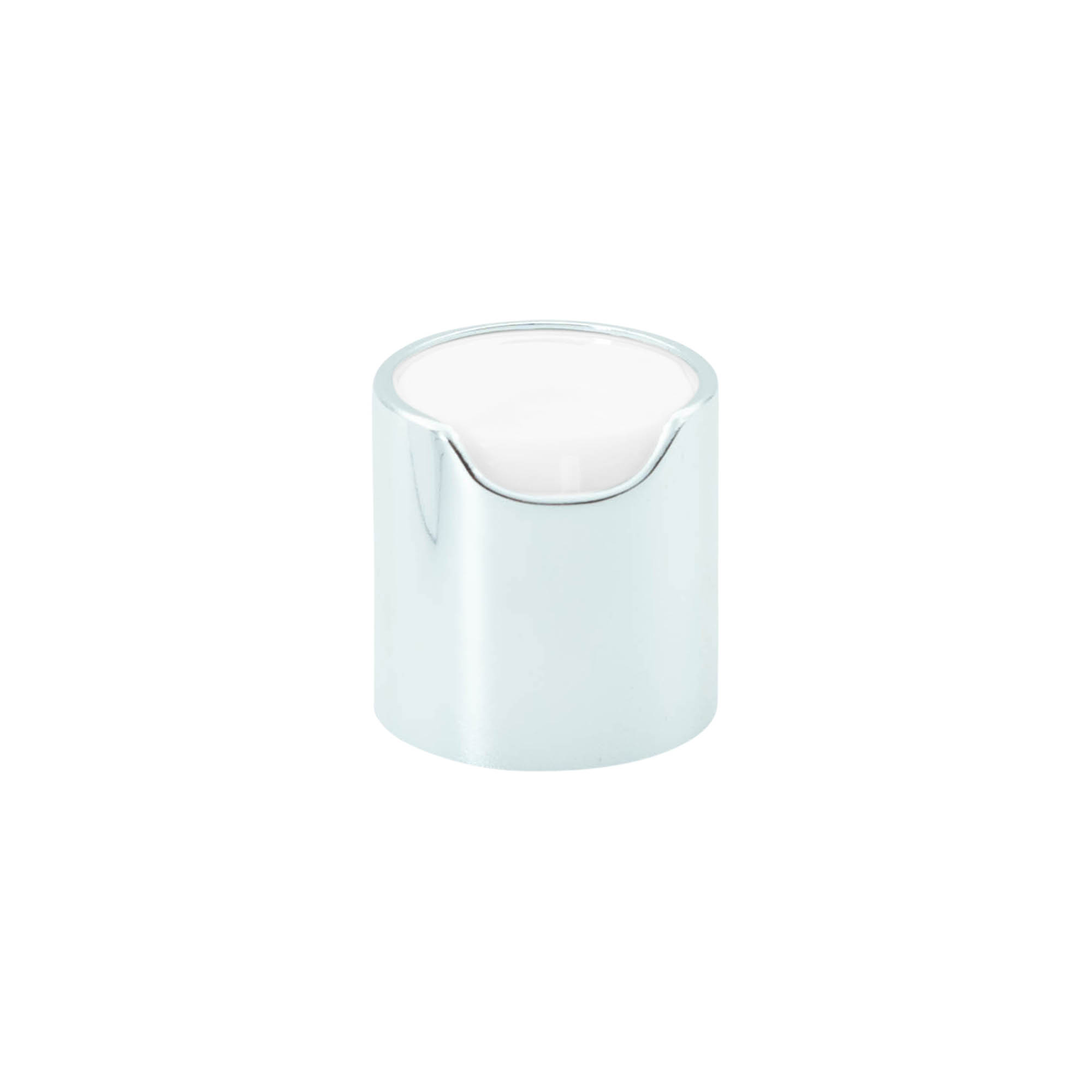 Tappo a vite Disc Top, plastica PP, argento, per bocca: 24/410