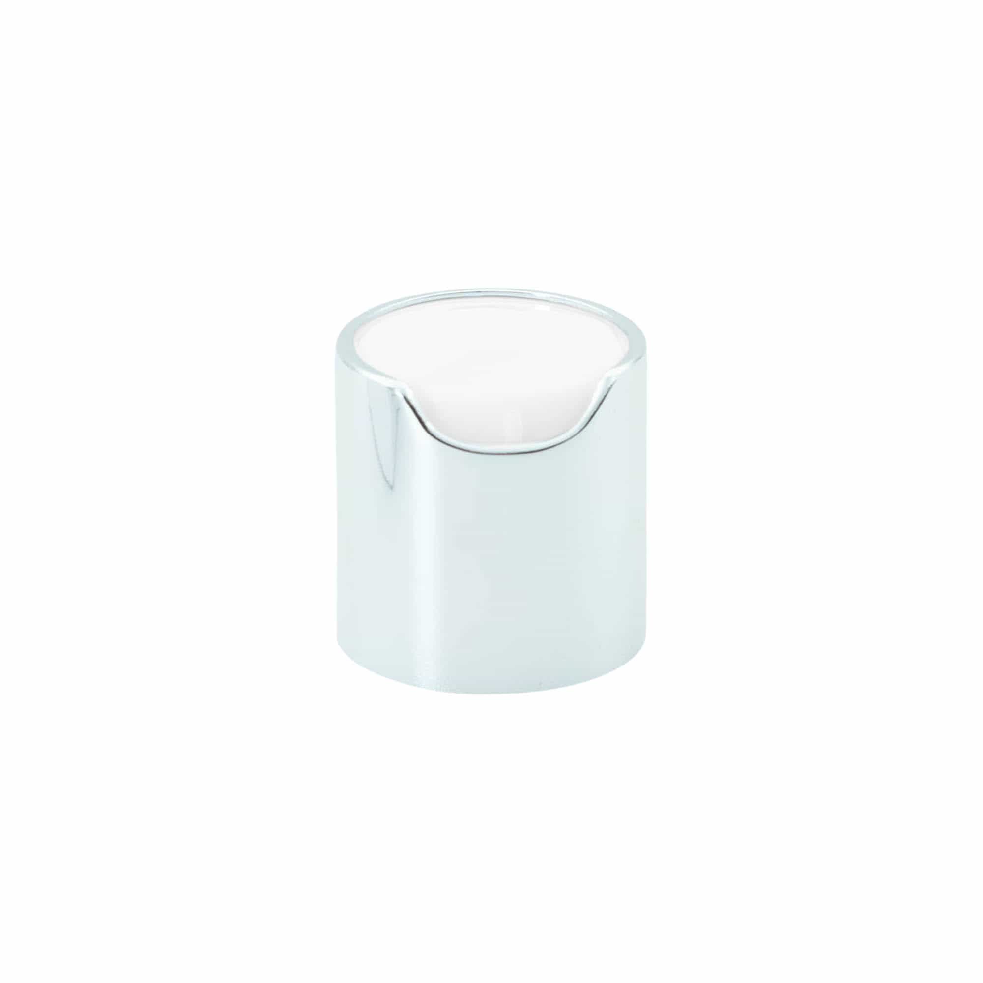 Tappo a vite Disc Top, plastica PP, argento, per bocca: 24/410